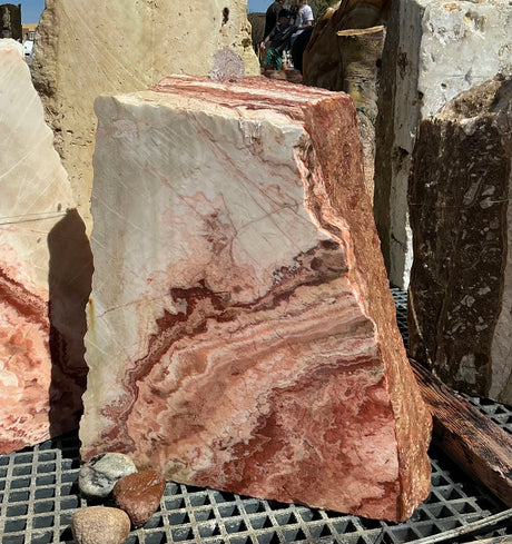 View of Rosa Onyx Fountain With 1 Cut Side