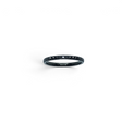 Rare Earth Gallery 2mm titanium ring with black IP plating and a row of sparkling white cubic zirconia stones.