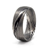 9mm Damascus Tungsten Ring Steel Tone