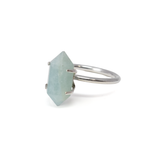 Aquamarine Ring - Prong Set Double Terminated Point Sz7