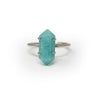 Amazonite Ring with Prong Set Double Terminated Point