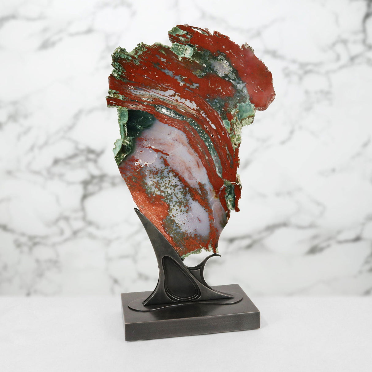 A++ Quality Ocean Jasper Slice on Custom Stand from Madagascar