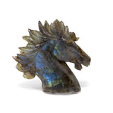 Labradorite Carving - Horse Head Medium with Blue Flash