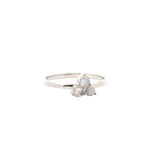 Rainbow Moonstone Ring - Triple Round Cabochons Prong Set in Simple Sterling Silver sz7