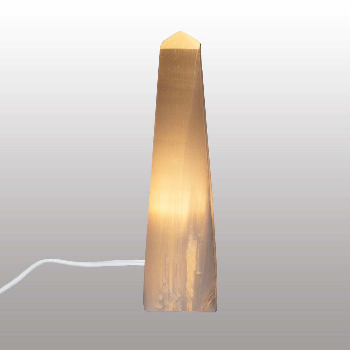 Selenite Obelisk Luminary from Morocco
