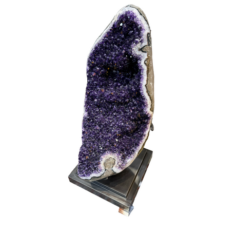 View of Gem Quality Amethyst Geode On Custom Stand - \"Scoop\"