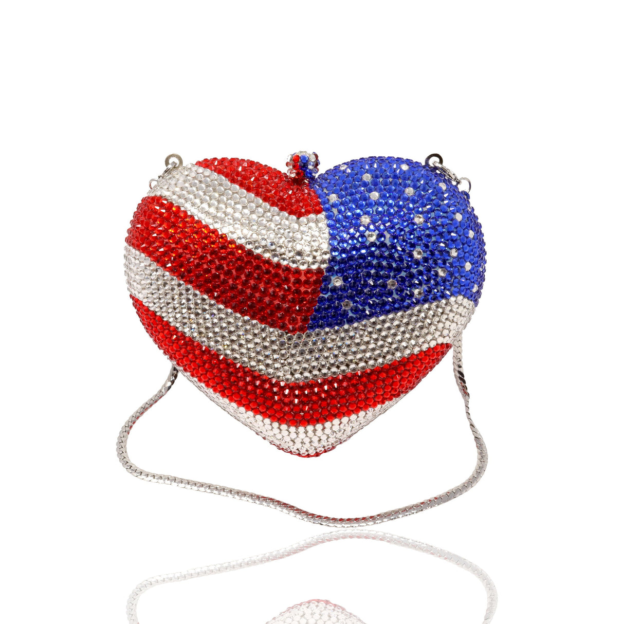 American Flag Crystal Jewel Purse with Chain