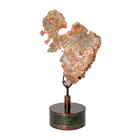 View of Michigan Native Copper Specimen on Custom Spinning Stand