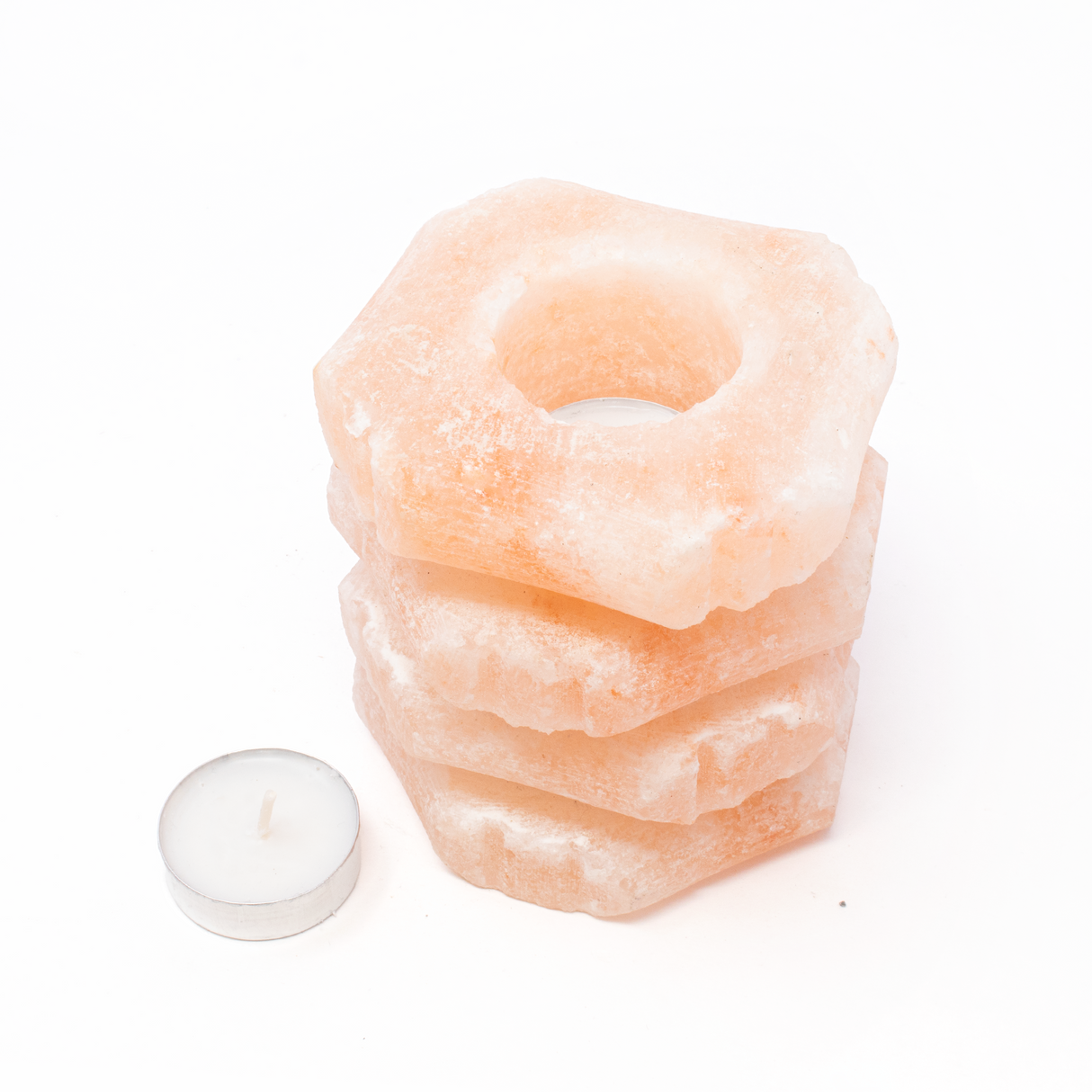 Himalayan Salt Tiered Octagonal Tealight Candle Holder