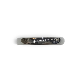 Rare Earth Gallery 4mm tungsten ring with a polished domed surface and a sleek silver-tone finish.