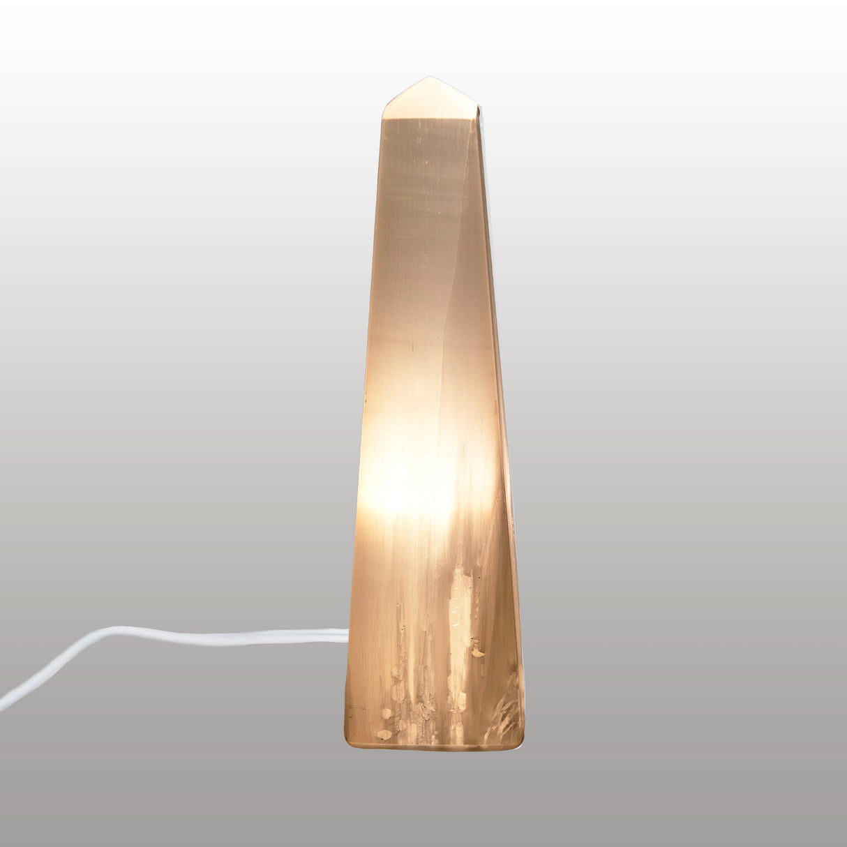 Selenite Obelisk Luminary from Morocco
