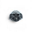 Rare Earth Gallery stainless steel skull ring featuring detailed wings and intricate engraved patterns