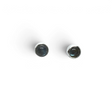 Rare Earth Gallery 5mm round labradorite cabochon stud earrings set in simple silver bezels