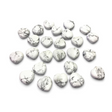 Rare Earth Gallery white howlite heart crystals with grey marble-like veining, 25mm polished stones