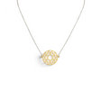 Rare Earth Gallery sterling silver heart chakra choker necklace featuring a gold-toned sacred geometry pendant.