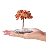 Gemstone Beaded Crystal Trees On Agate Slice Base