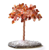 Gemstone Beaded Crystal Trees On Agate Slice Base