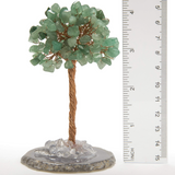 Gemstone Beaded Crystal Trees On Agate Slice Base