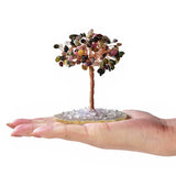 Gemstone Beaded Crystal Trees On Agate Slice Base