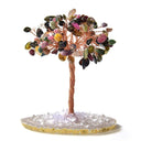 Gemstone Beaded Crystal Trees On Agate Slice Base
