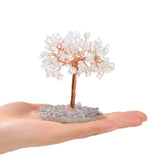 Gemstone Beaded Crystal Trees On Agate Slice Base