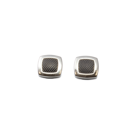 View of Black Pillow Stainless Steel Cufflinks