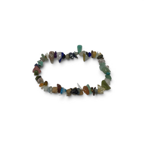 Rare Earth Gallery stretch bracelet featuring a variety of colorful polished gemstone chips in a multi-stone design.
