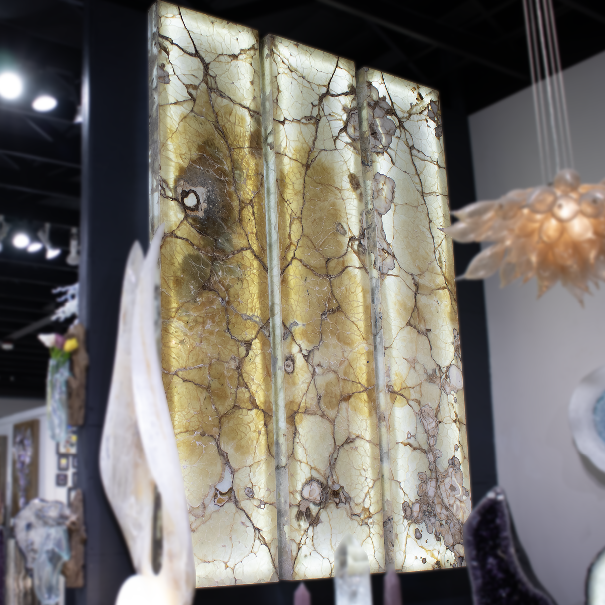 View of Pearlescent Onyx Wall Panel -Single (left)