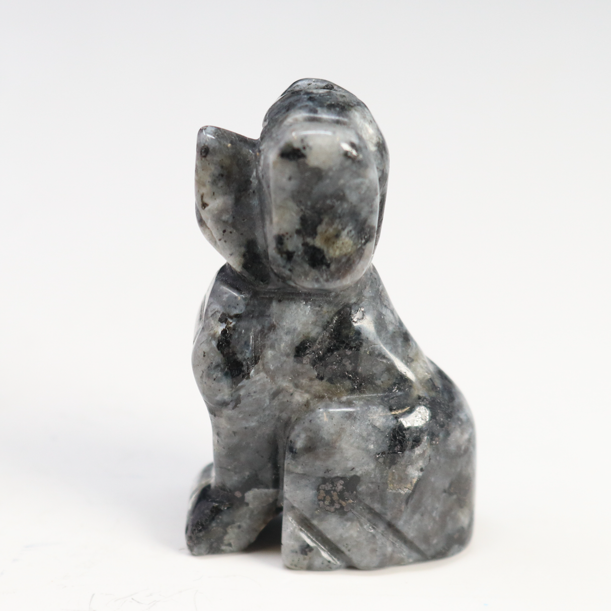View of Larvikite Dog Carving