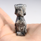 Larvikite Dog Carving