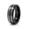 8mm Tungsten Ring Silver Ion Plated