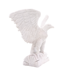 Hand-Carved White Marble Eagle with Wings Spread
