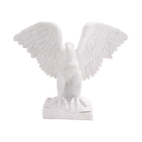 View of Hand-Carved White Marble Eagle with Wings Spread
