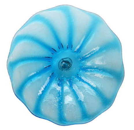 View of Wall Plate Large - Aqua Bubble Starburst