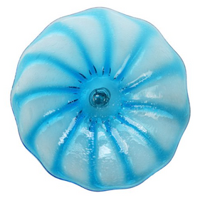 View of Wall Plate Large - Aqua Bubble Starburst