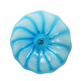 View of Wall Plate Small - Aqua Bubble Starburst
