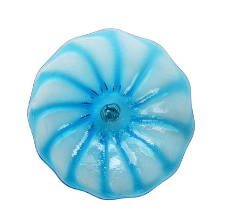 View of Wall Plate Small - Aqua Bubble Starburst
