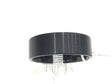 View of Tungsten Ring 9mm Black Brushed Pipe Cut S7