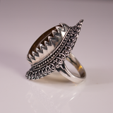 Tiger's Eye Ring With Polished Oval Cabochon