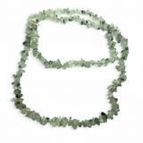 Rare Earth Gallery 36-inch necklace featuring natural light green prehnite gemstone chips on a delicate strand