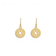 Rare Earth Gallery gold overlay sterling silver heart chakra earrings featuring intricate sacred geometry design