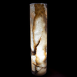 View of Pink White Onyx Cylinder Luminary