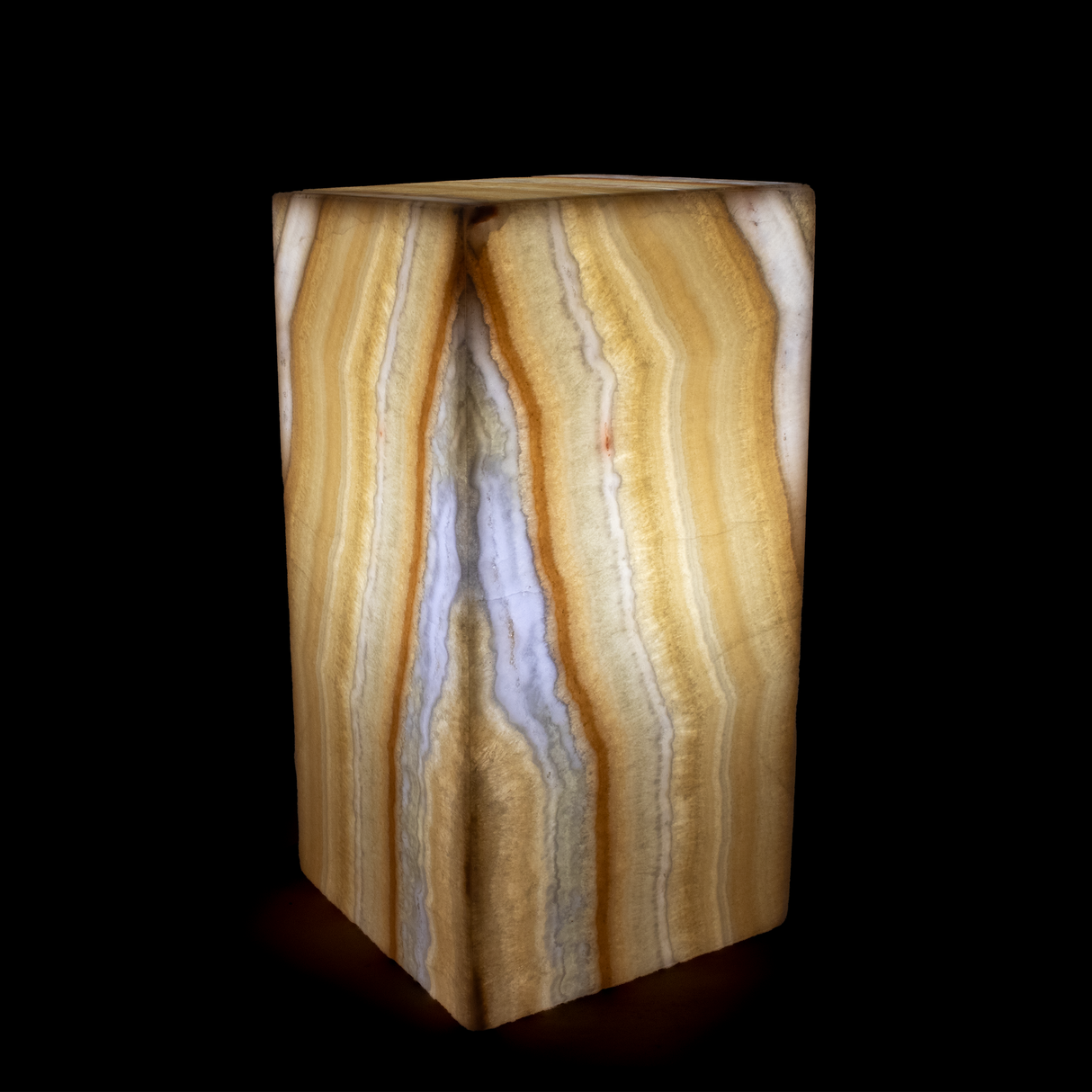 View of Golden Onyx Pedestal Luminary