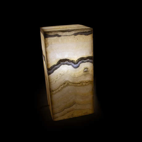 View of Nube Square Onyx Luminary Pedestal