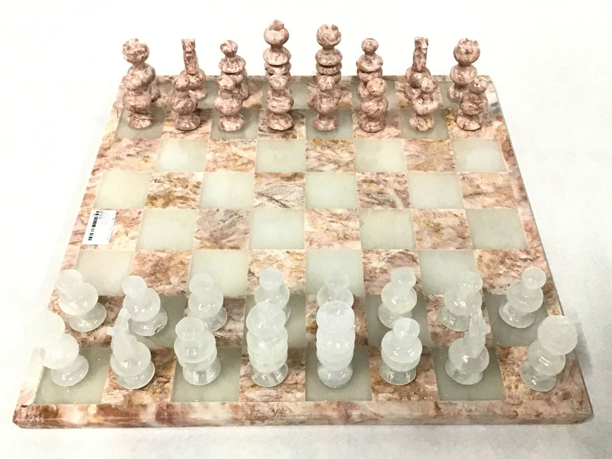 View of Onyx Chess Set - Pink & White (Large)