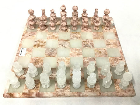 View of Onyx Chess Set - Pink & White (Large)