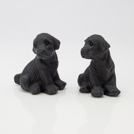 View of Obsidian Dog Carving - Labrador Retriver