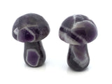 View of Chevron Amethyst Carved Mushroom