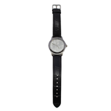 Muonionalusta Meteorite Watch - Automatic with Black Leather Band and White Gold IP Plating