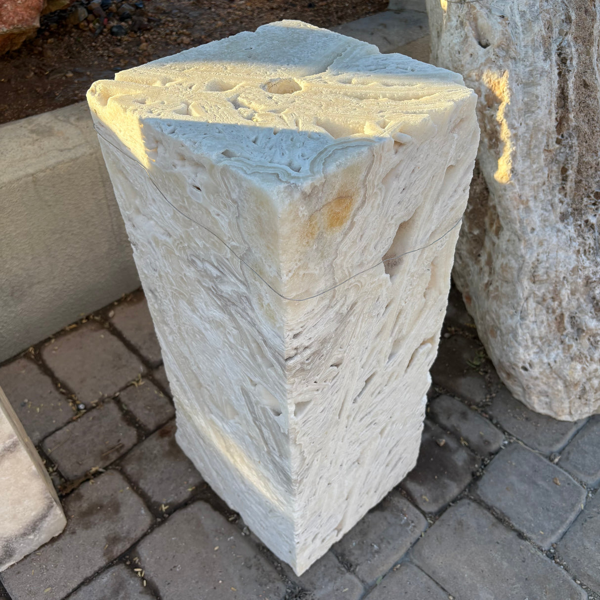 Zebra Fossil Onyx Block Fountain